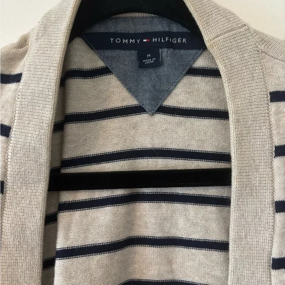 Tommy Hilfiger Men's Navy Striped Cardigan - Picture 3 of 4